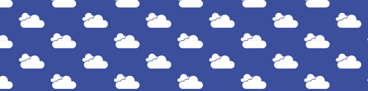 a picture of a cute sheep shaped like a cloud and surrounded by clouds