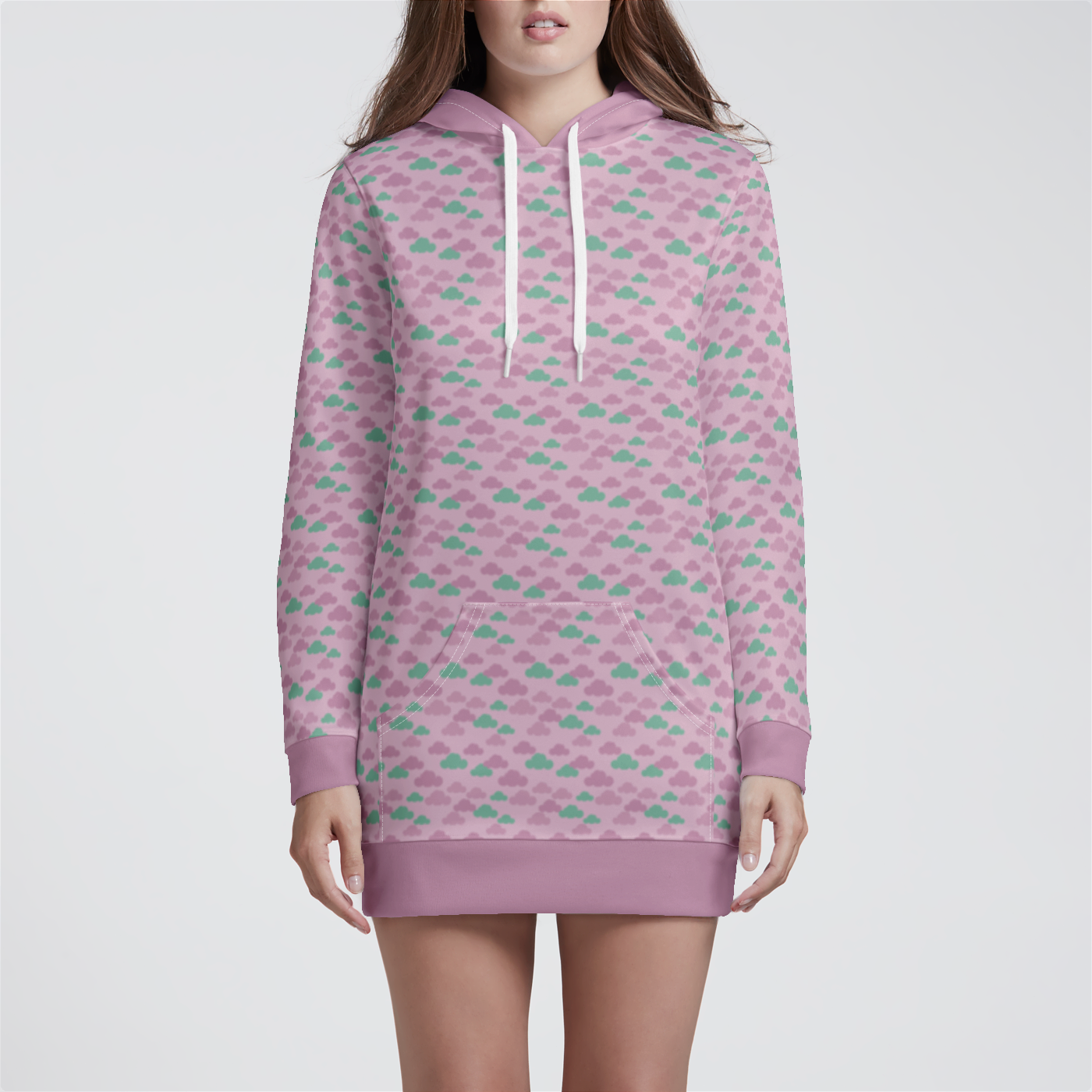 HOODIE DRESS CLOUD GEMS MAUVE