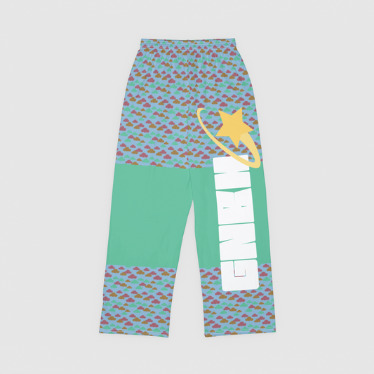 PAJAMA PANT WITH COLOR BLOCK CLOUD GEMS AQUA