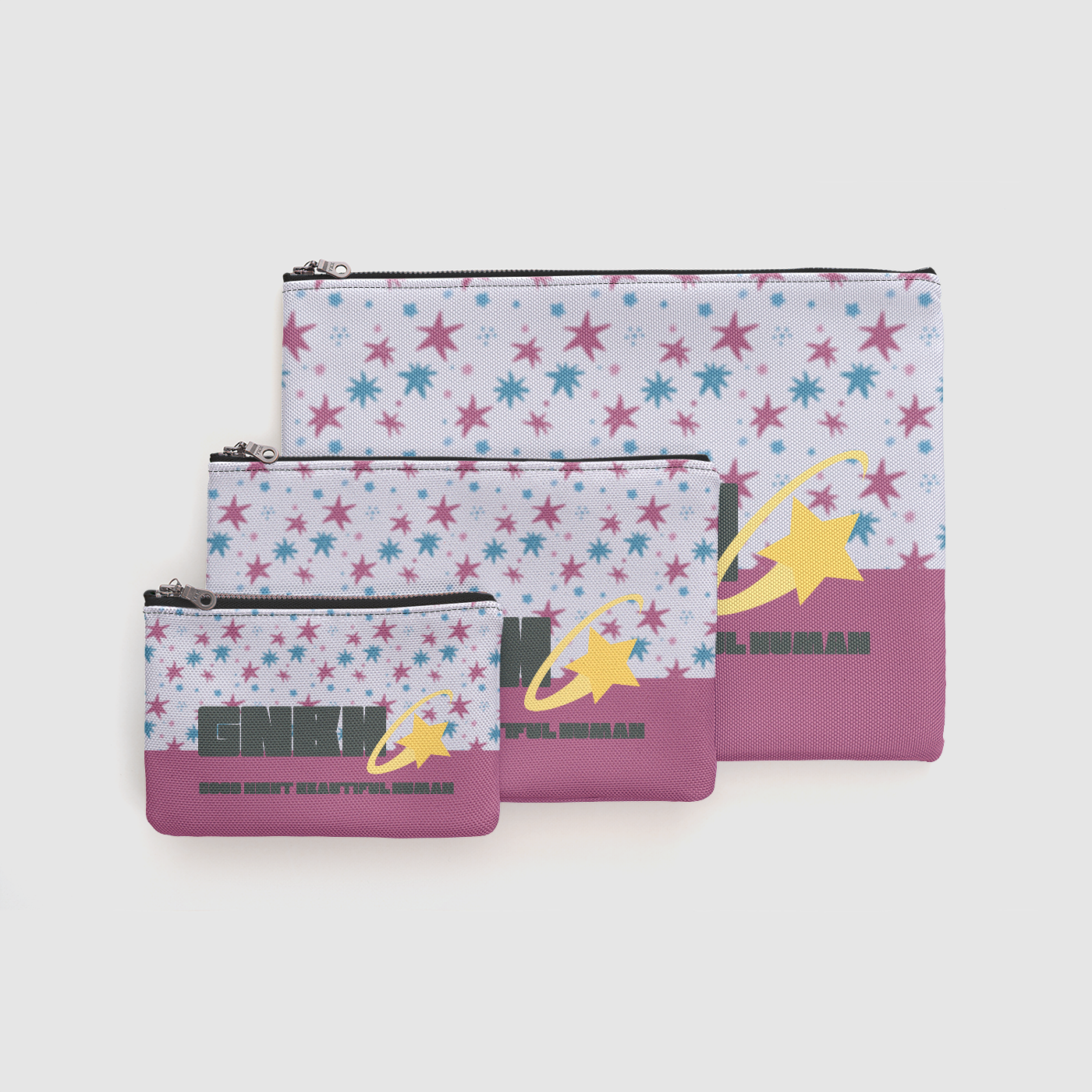 ZIP UP POUCH STAR TRIPPER PINK