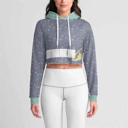 CROP HOODIE STARDUST TEAL