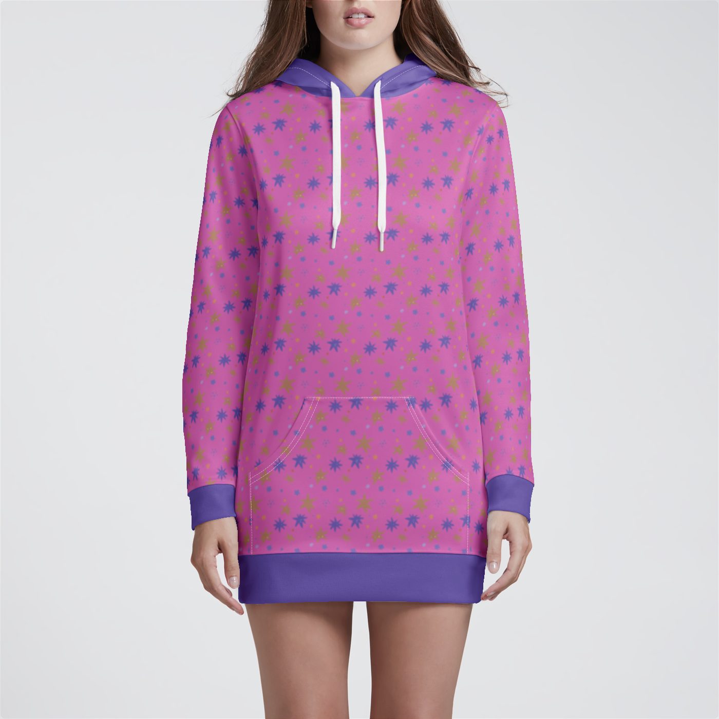 HOODIE DRESS STAR TRIPPER PURPLE