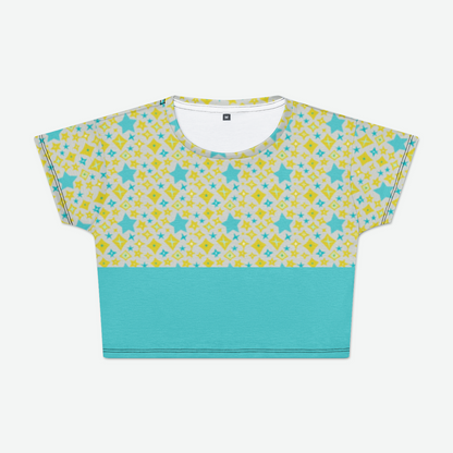 CROP TEE  STAR POWER TURQUOISE