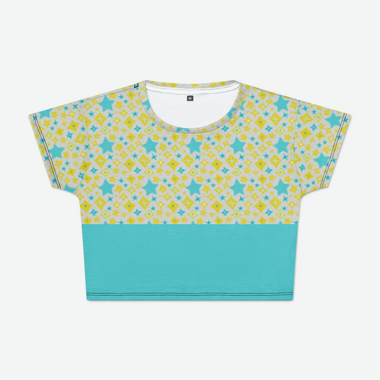 CROP TEE  STAR POWER TURQUOISE