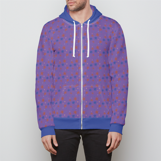 RELAXED ZIP UP HOODIE STAR TRIPPER INDIGO