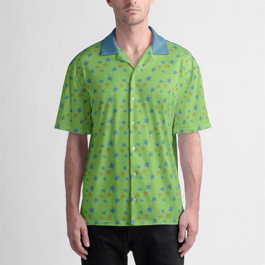 BUTTON UP SHIRT STAR TRIPPER TEAL