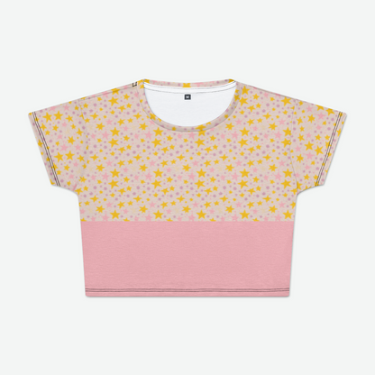 CROP TEE STARDUST LIGHT PINK