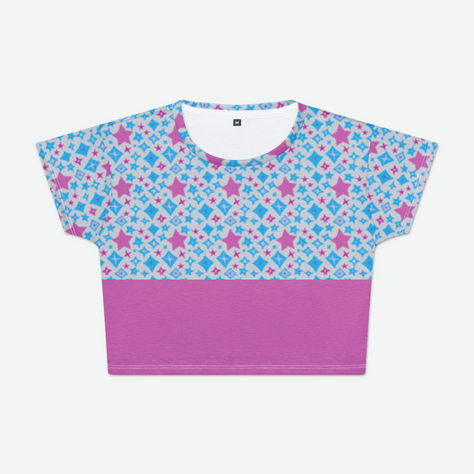 CROP TEE  STAR POWER PINK