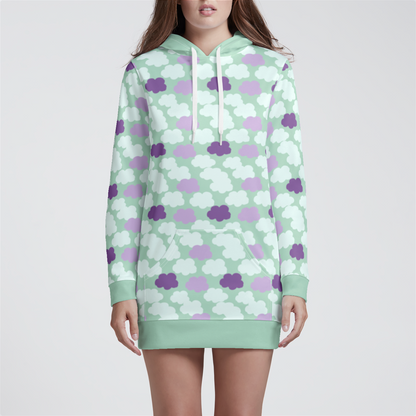 HOODIE DRESS CLOUD CANDY GREEN