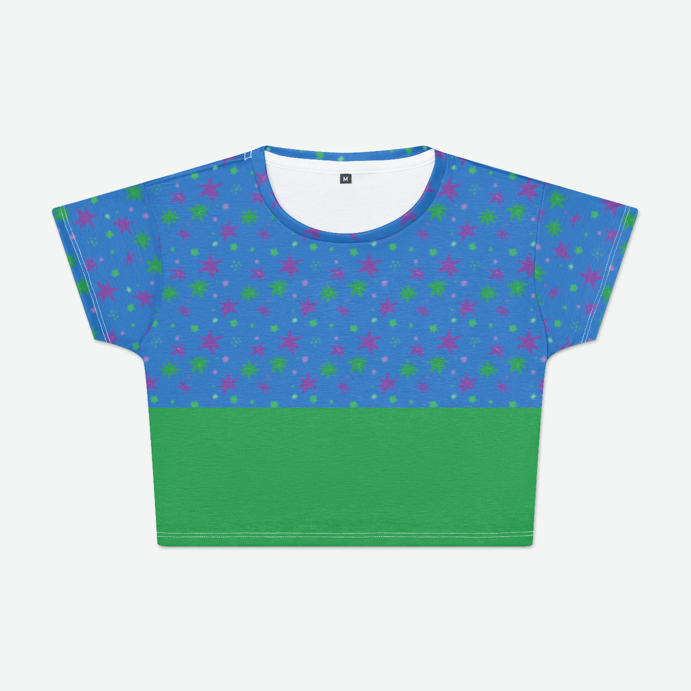 CROP TEE STAR TRIPPER GREEN