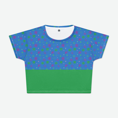 CROP TEE STAR TRIPPER GREEN