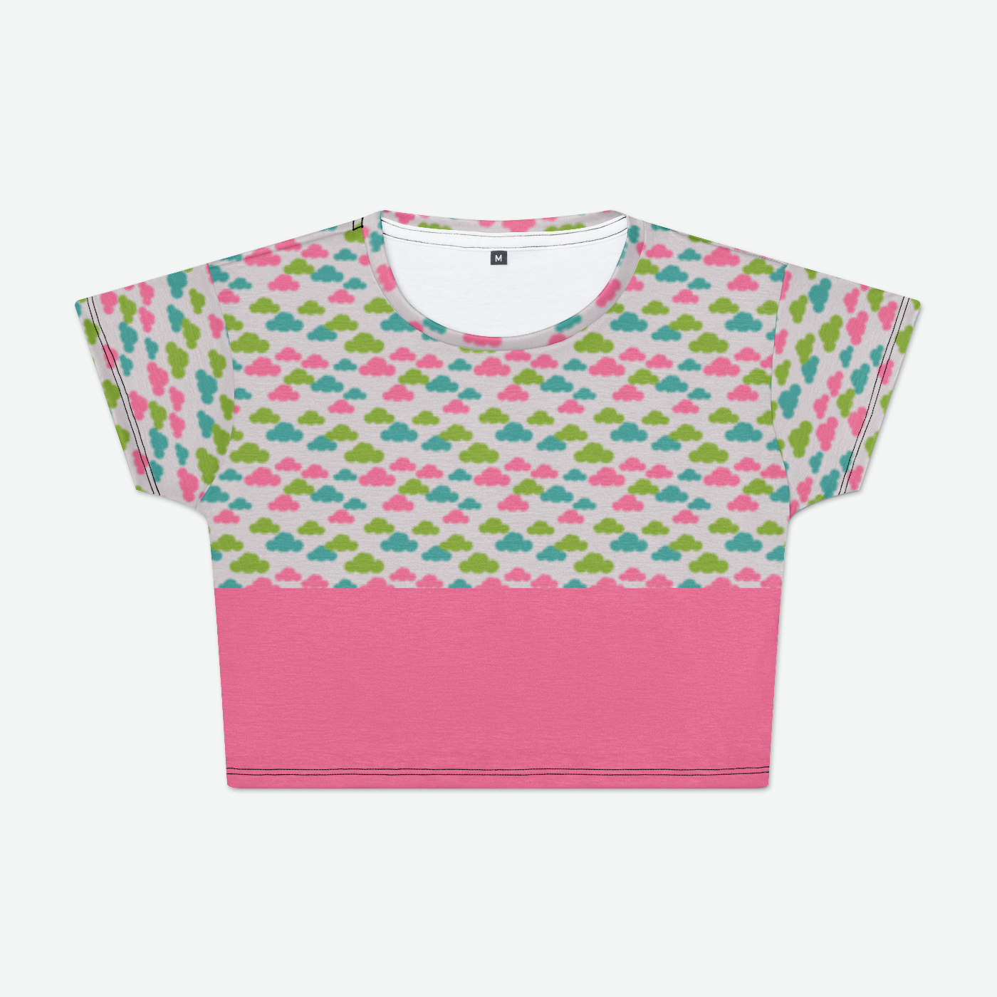 CROP TEE CLOUD GEMS PINK