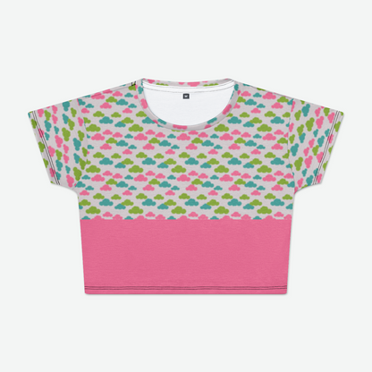 CROP TEE CLOUD GEMS PINK