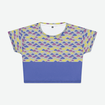 CROP TEE CLOUD GEMS PERIWINKLE