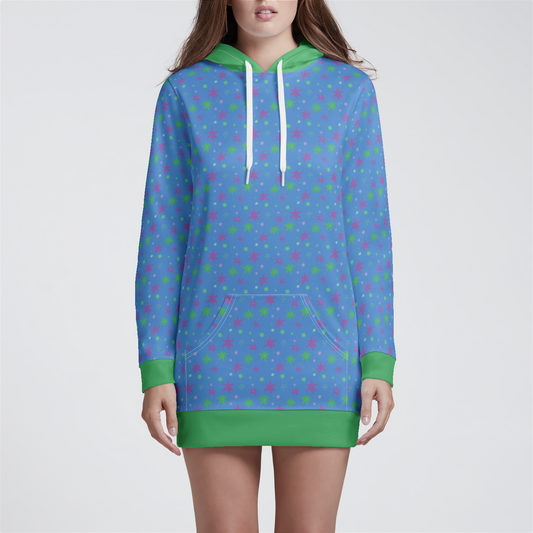 HOODIE DRESS STAR TRIPPER GREEN