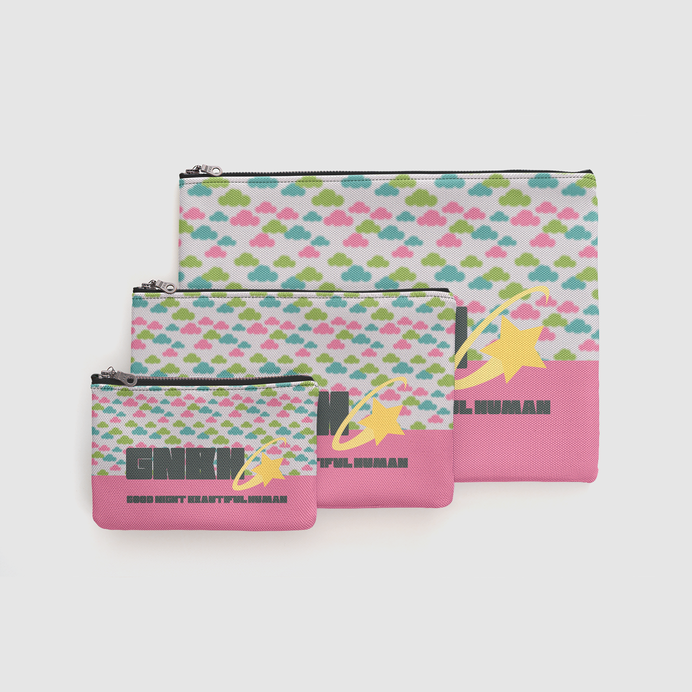 ZIP UP POUCH CLOUD GEMS PINK