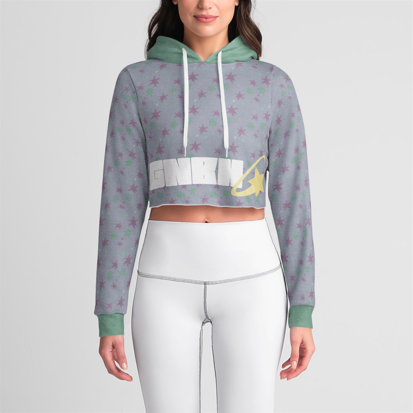 CROP HOODIE STAR TRIPPER AQUA