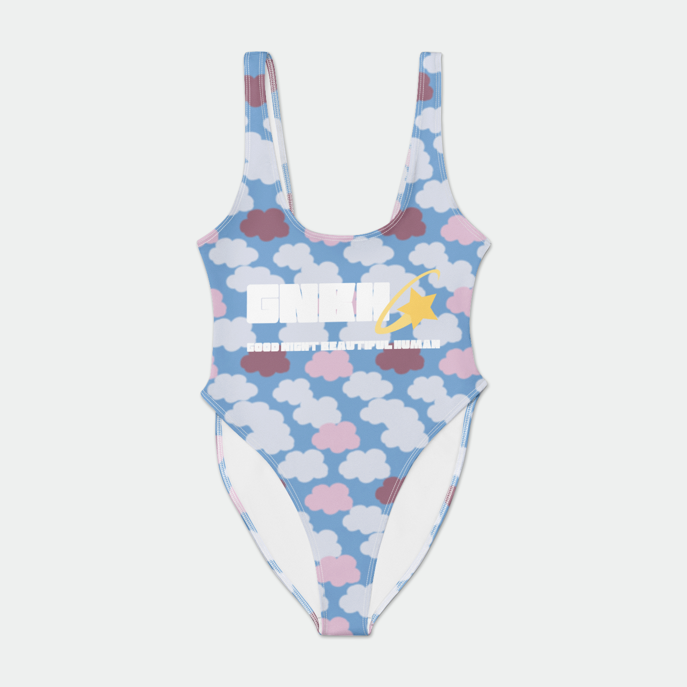 BODYSUIT WITH SNAP CLOUD CANDY BLUE