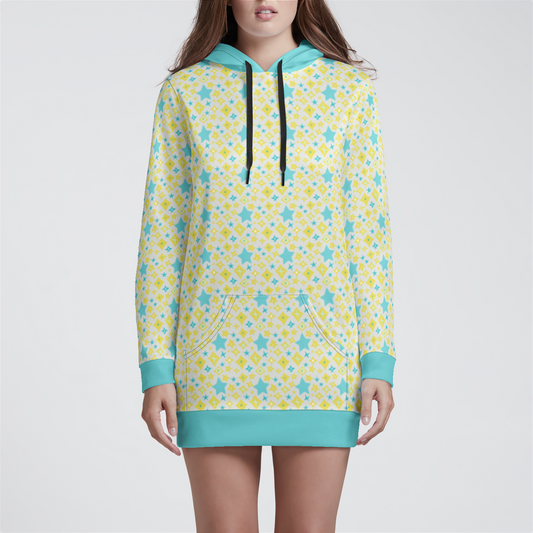 HOODIE DRESS STAR POWER TURQUOISE