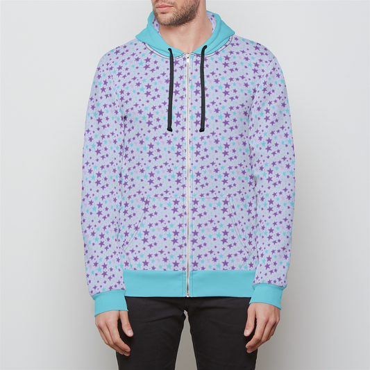 RELAXED ZIP UP HOODIE STARDUST BLUE