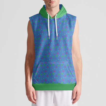 SLEEVELESS PULLOVER HOODIE STAR TRIPPER GREEN