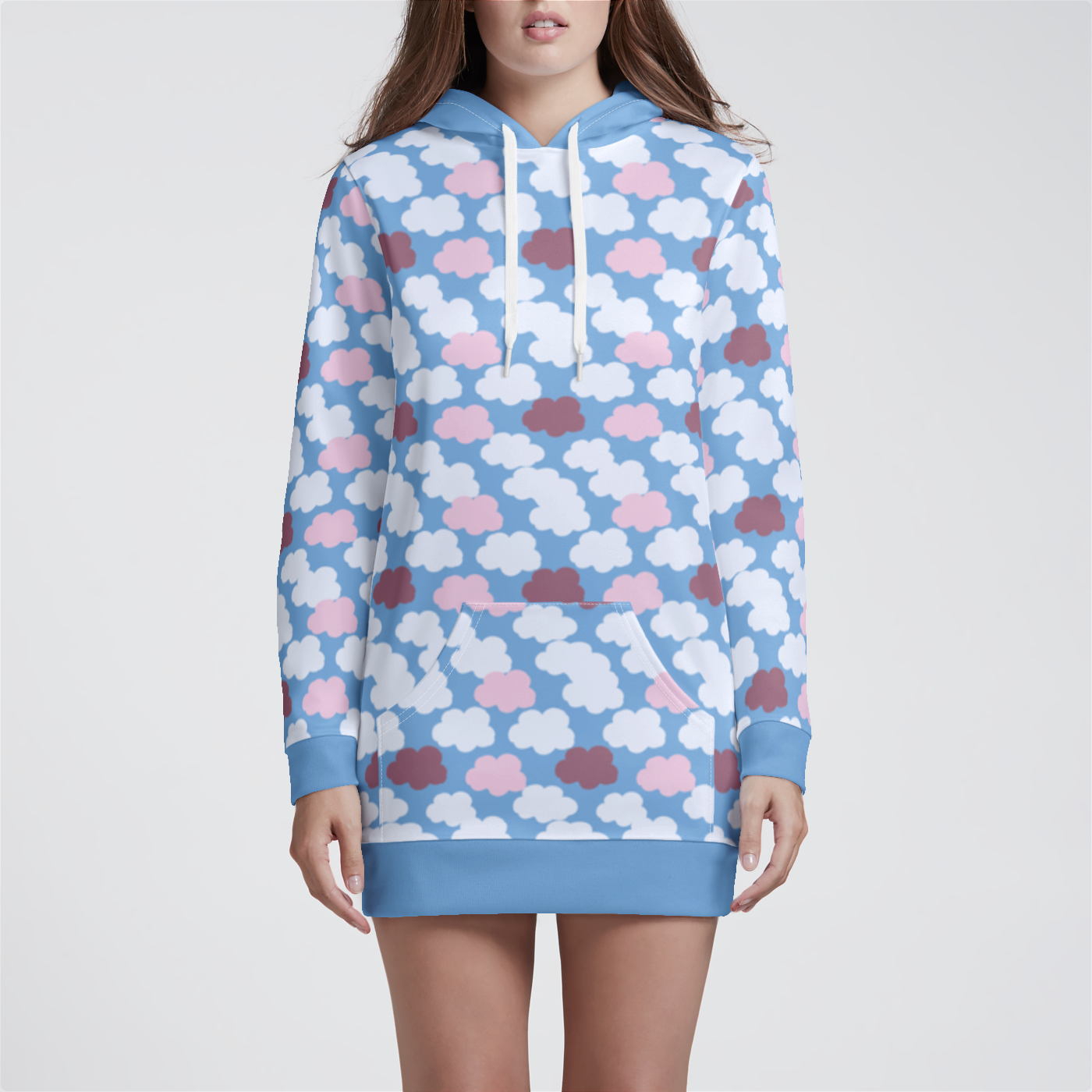 HOODIE DRESS CLOUD CANDY BLUE