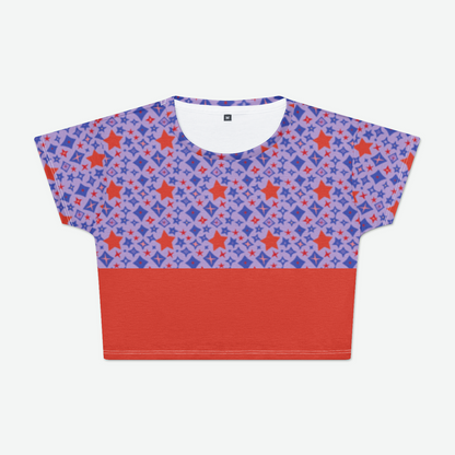 CROP TEE  STAR POWER RED