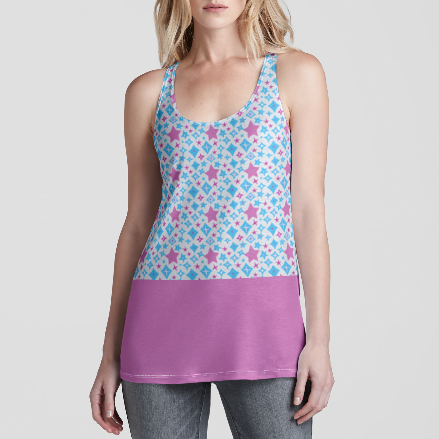 RACERBACK TANK TOP STAR POWER PINK