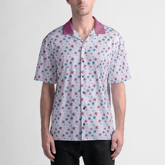 BUTTON UP SHIRT STAR TRIPPER PINK