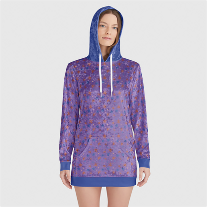 VELVET HOODIE DRESS STAR TRIPPER INDIGO