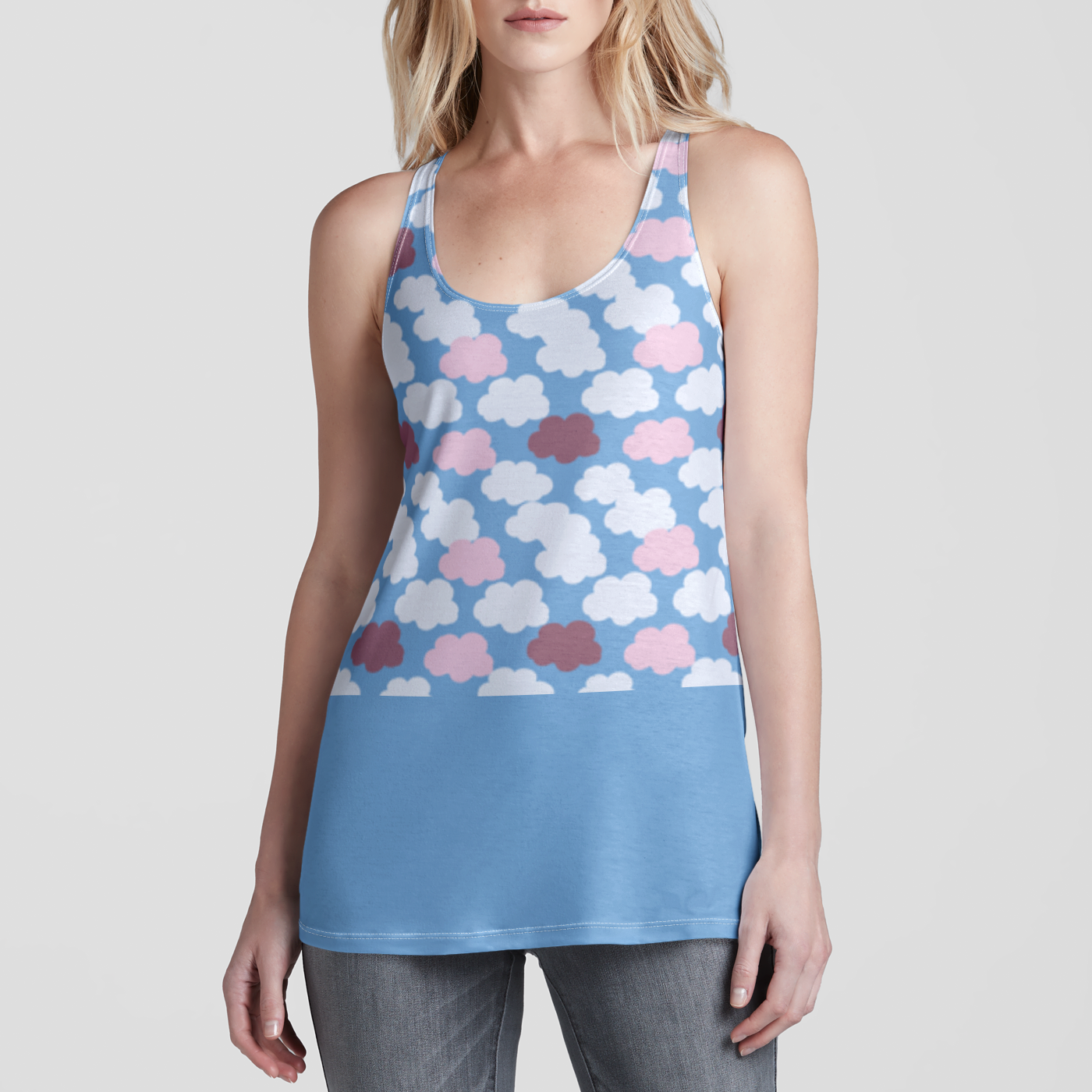 RACERBACK TANK TOP CLOUD CANDY BLUE