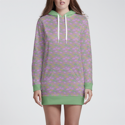 HOODIE DRESS CLOUD GEMS GREEN