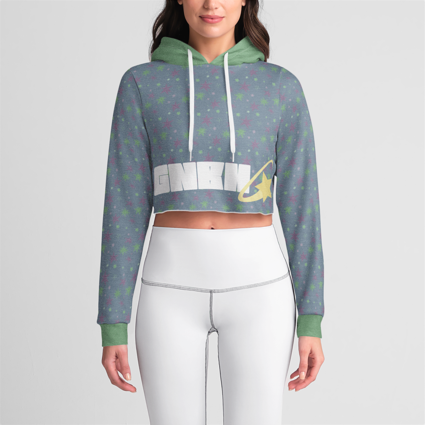 CROP HOODIE STAR TRIPPER GREEN