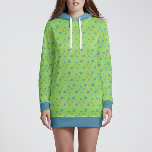 HOODIE DRESS STAR TRIPPER TEAL