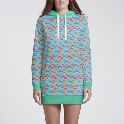 HOODIE DRESS CLOUD GEMS AQUA