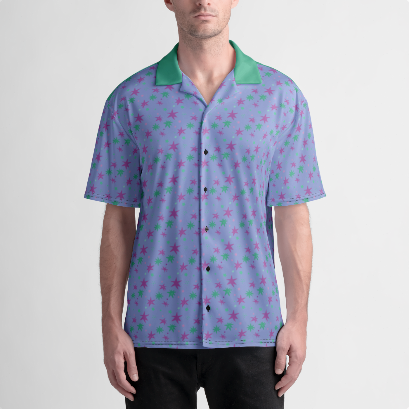 BUTTON UP SHIRT STAR TRIPPER AQUA