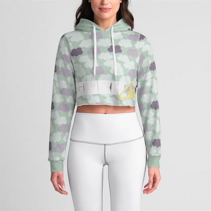 CROP HOODIE CLOUD CANDY GREEN