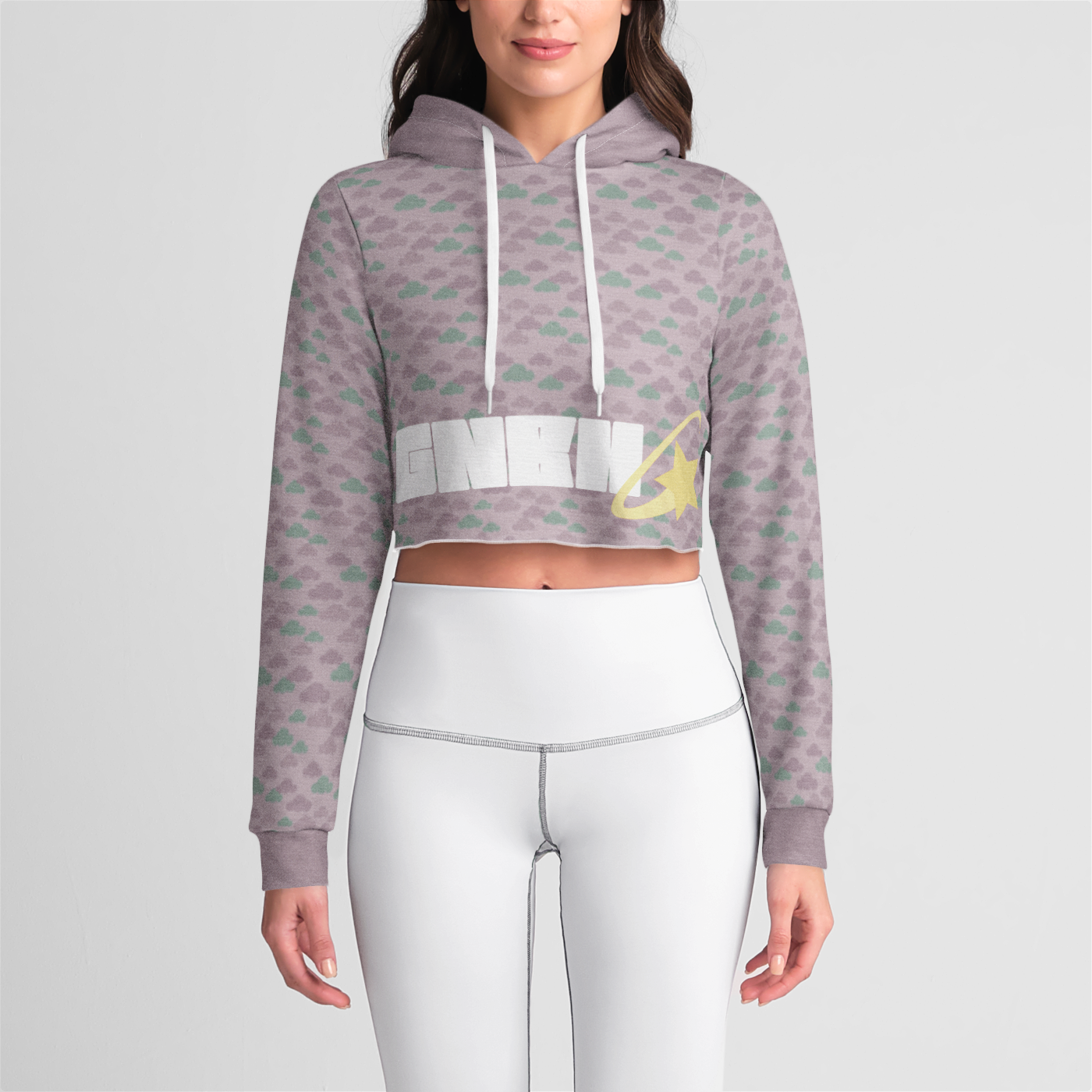 CROP HOODIE CLOUD GEMS MAUVE