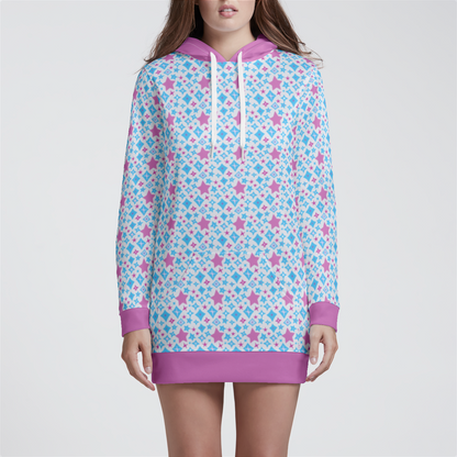 HOODIE DRESS STAR POWER PINK