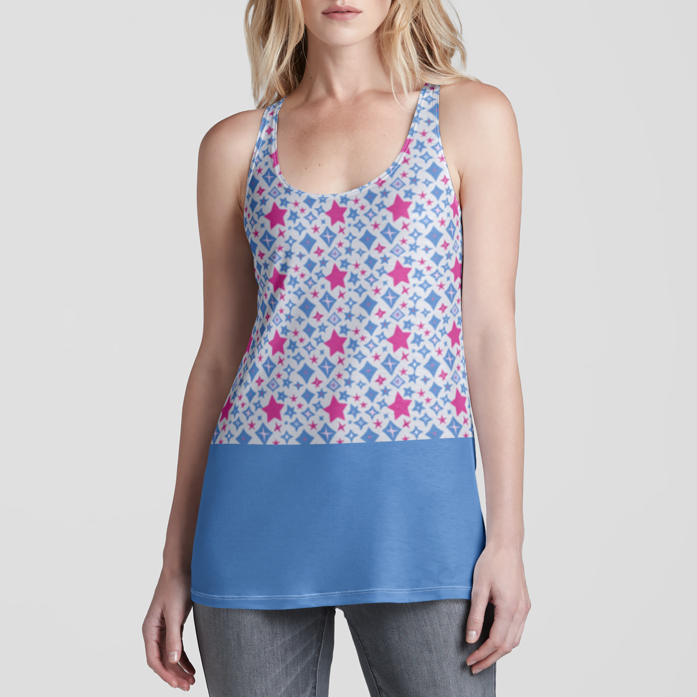 RACERBACK TANK TOP STAR POWER BLUE