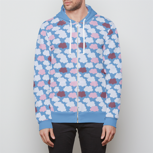 RELAXED ZIP UP HOODIE CLOUD CANDY BLUE