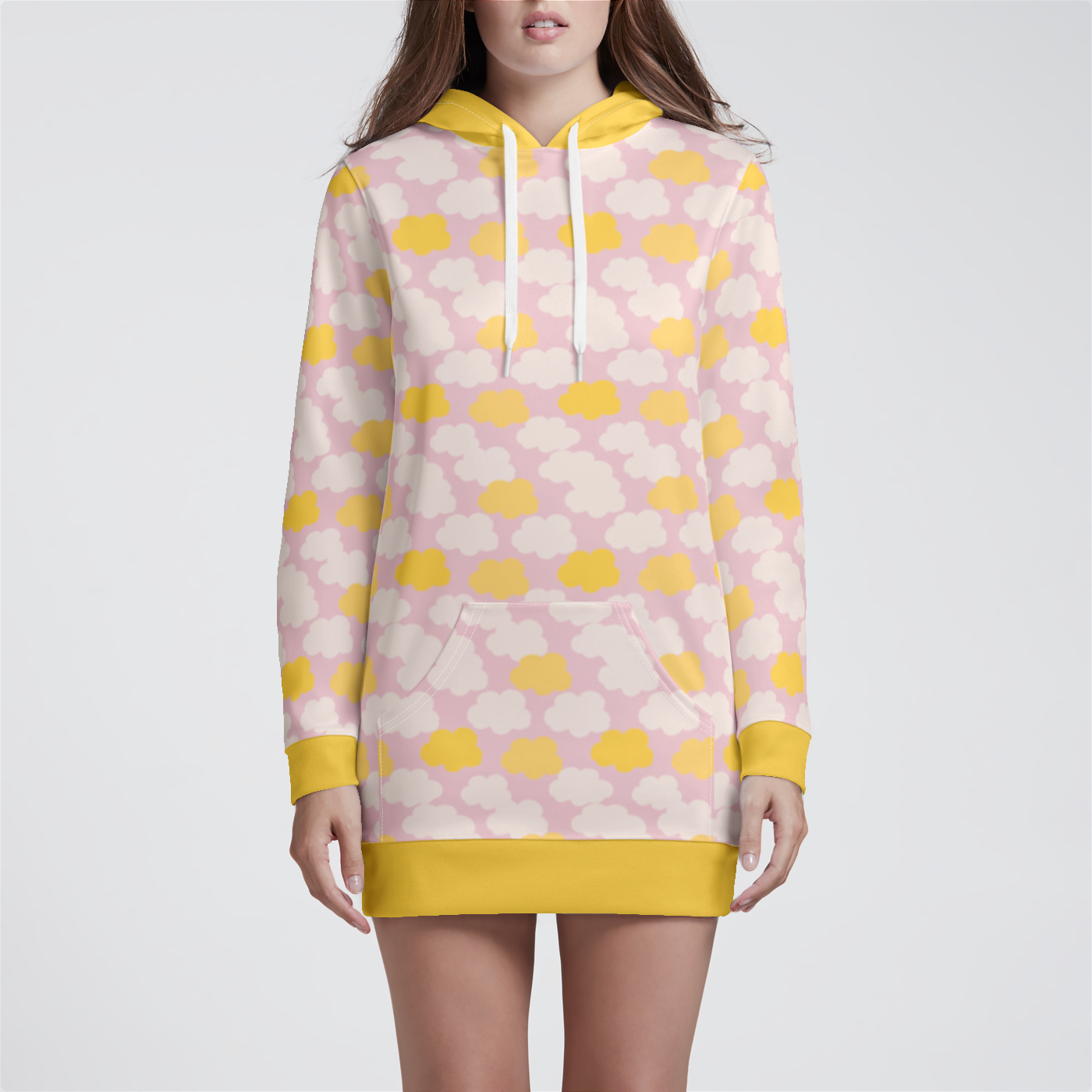 HOODIE DRESS CLOUD CANDY PINK