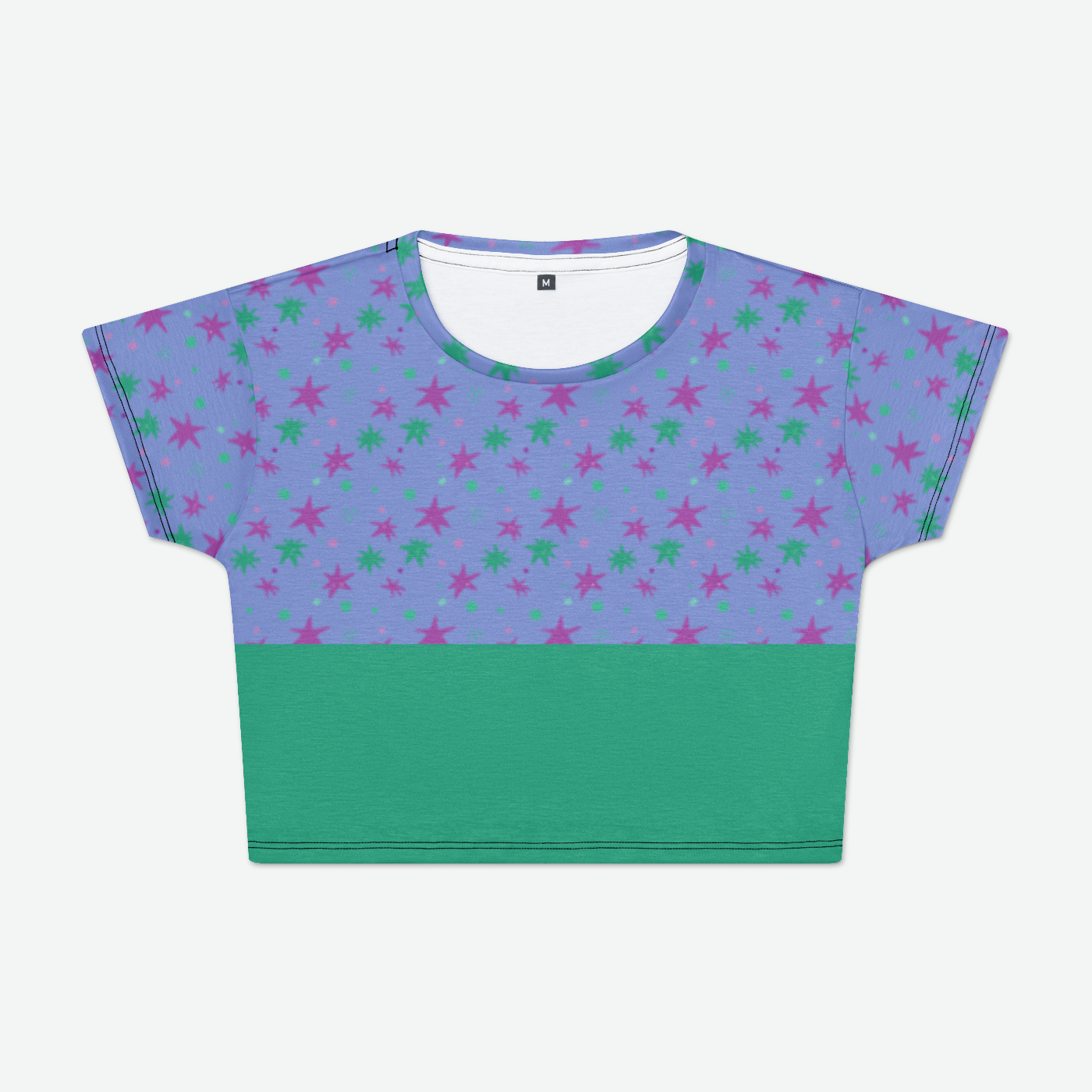 CROP TEE STAR TRIPPER AQUA