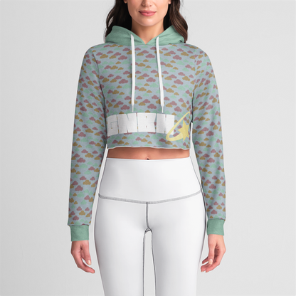 CROP HOODIE CLOUD GEMS AQUA