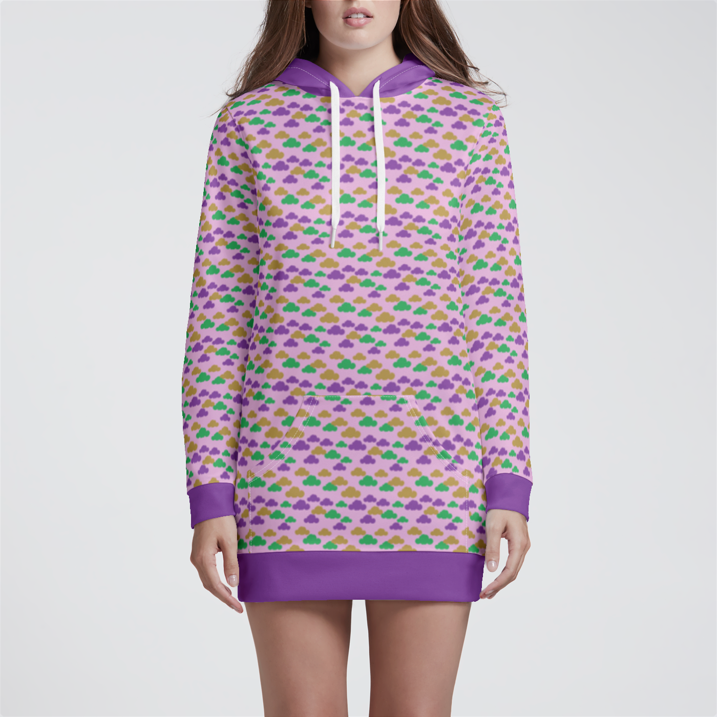 HOODIE DRESS CLOUD GEMS PURPLE