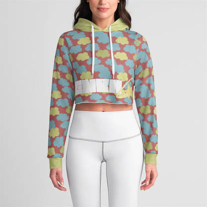 CROP HOODIE CLOUD CANDY RED