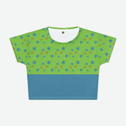 CROP TEE STAR TRIPPER TEAL