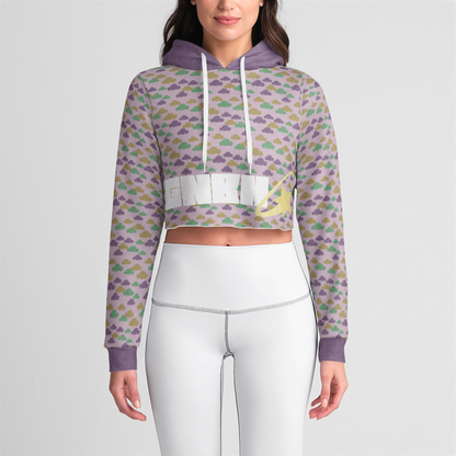 CROP HOODIE CLOUD GEMS PURPLE