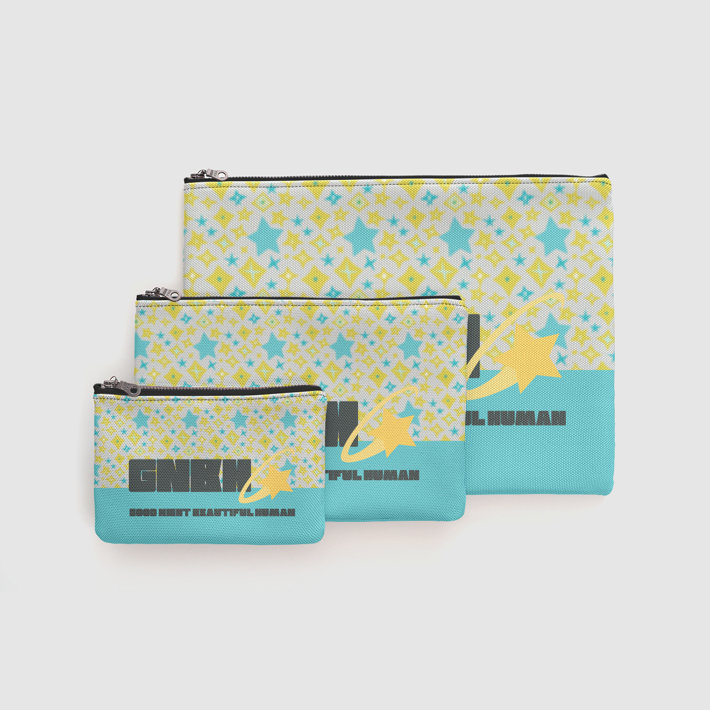 ZIP UP POUCH STAR POWER TURQUOISE