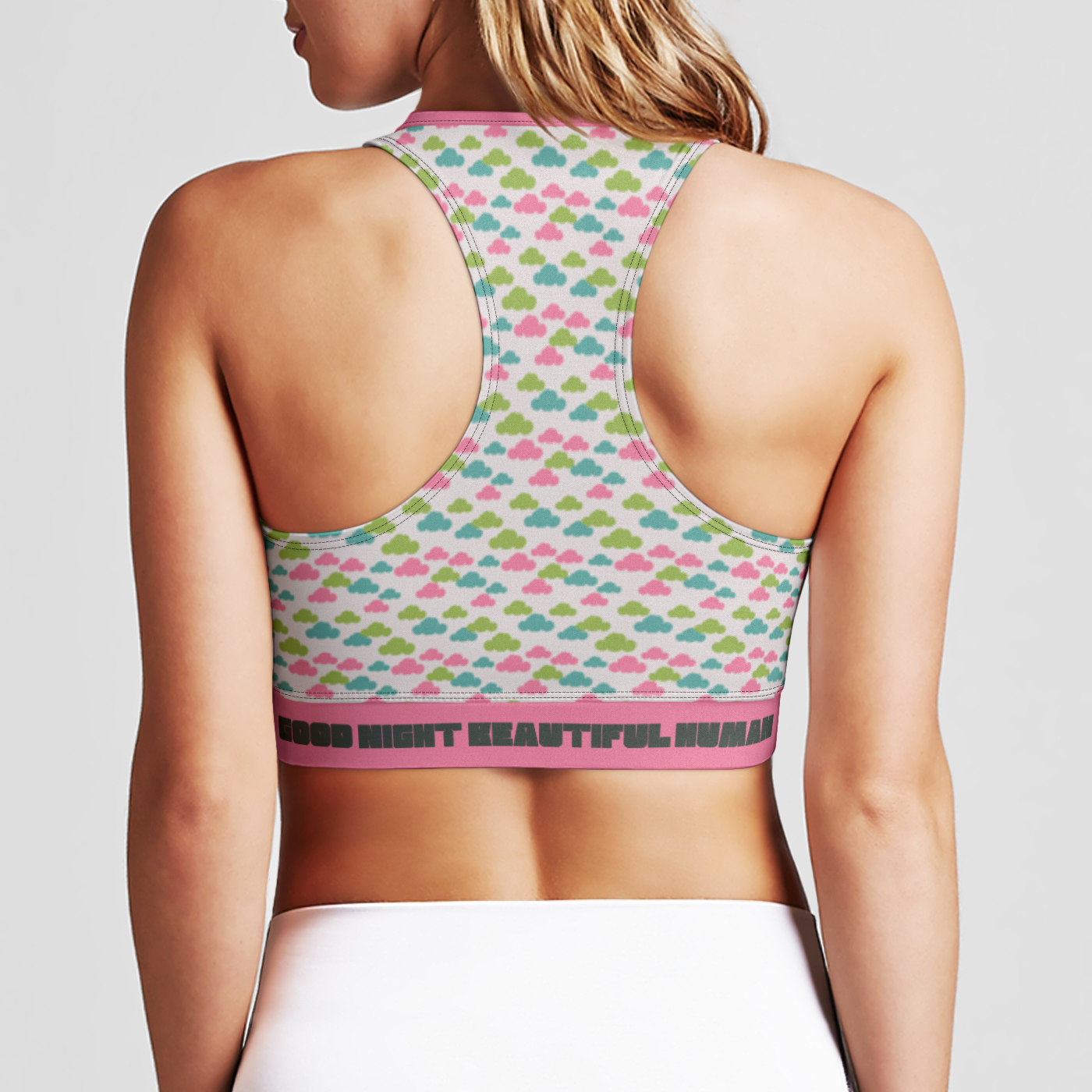 ZIP UP SPORTS BRA CLOUD GEMS PINK